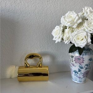 Chic Gold Clutch with Handle